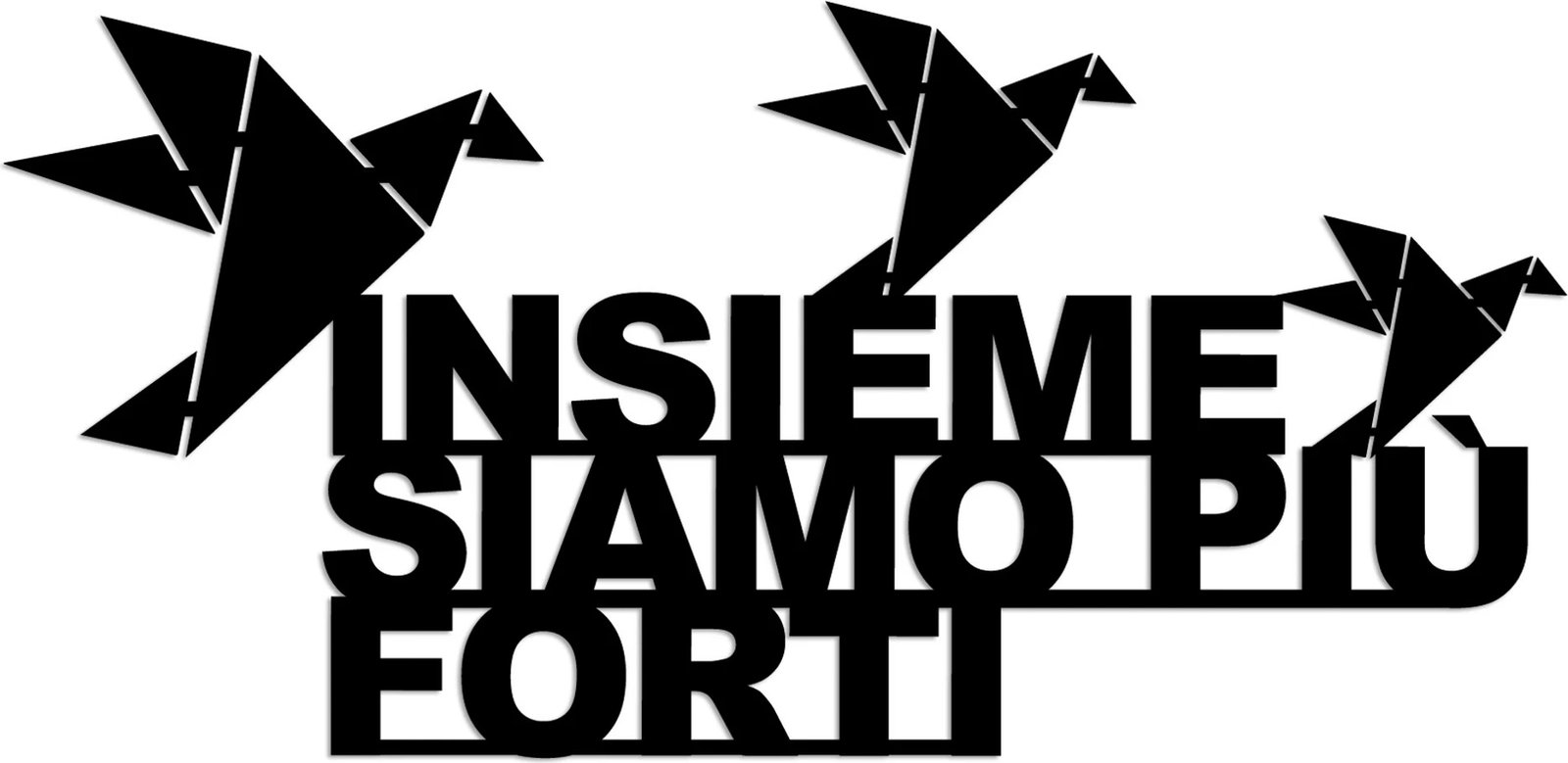 Aksesor dekorativ metalik për mur, Wallity Insieme 1, ngjyrë e zezë, 60x30cm