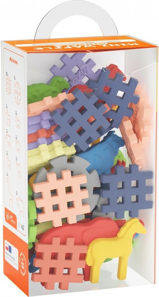 Set blloqe ndërtimi Marioinex Mini Waffle Animals, 42 pjesë, shumëngjyrëshe
