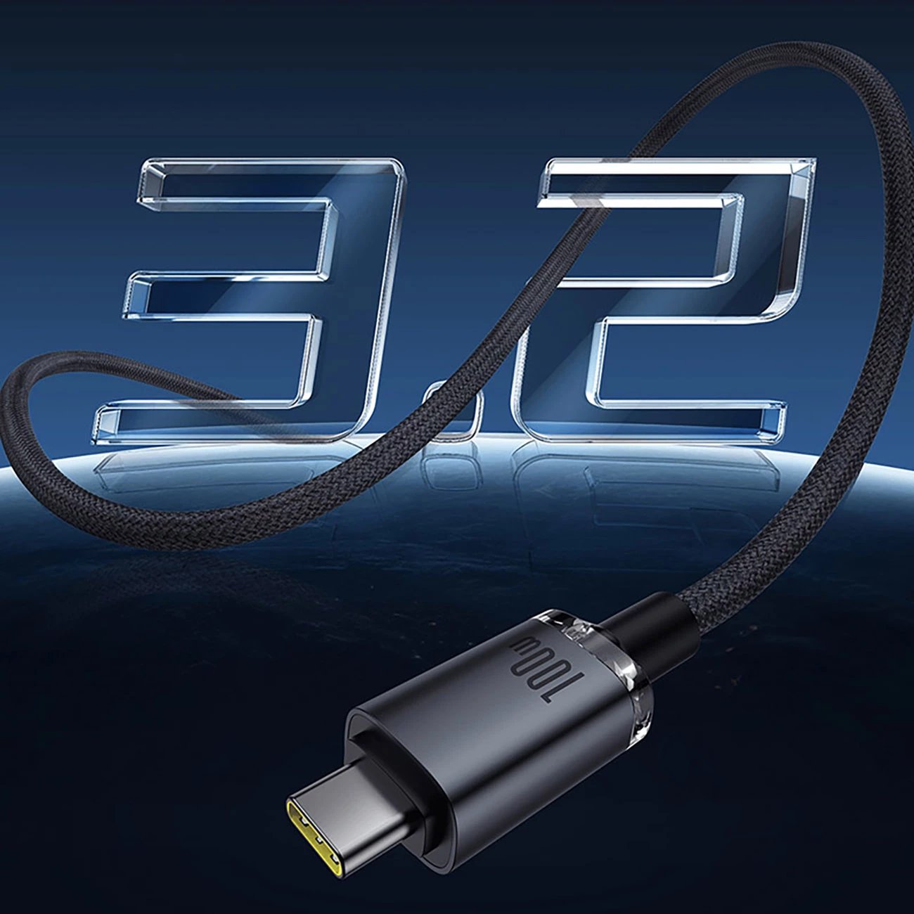 Kabllo USB-C në USB-C Baseus Crystal Shine CB000089, 1.5m, 100W, 20Gbps, e zezë