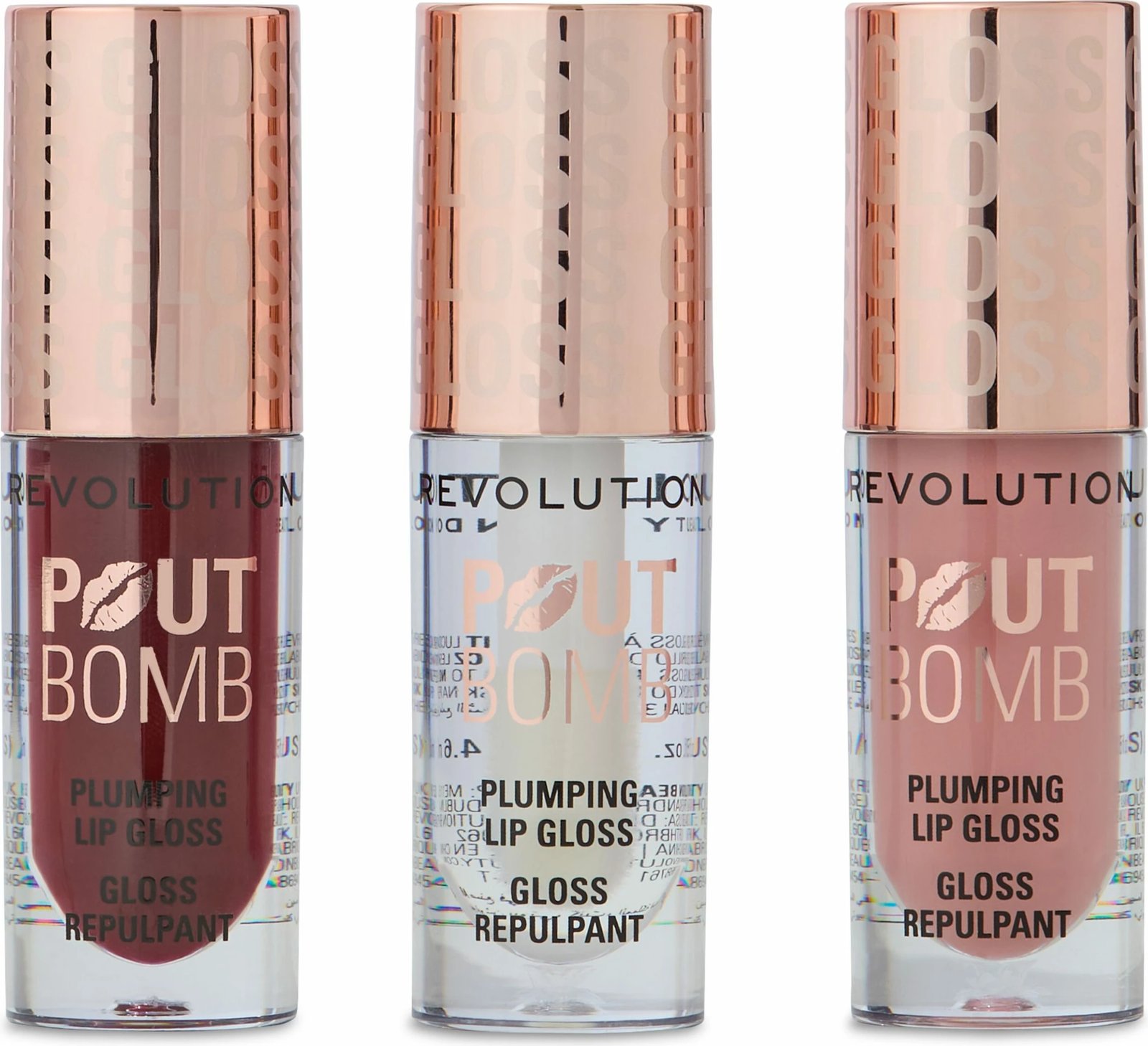 Revolution Pout Bomb Plumping Lip Gloss Trio - Gift Set