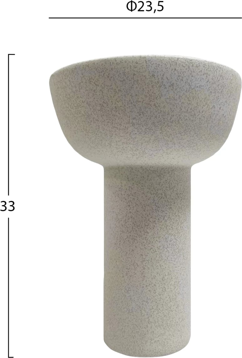 Dekor tavoline prej qeramike ELENDIL FH4602.01 ngjyrë e bardhë e zbehtë me kristalizim Φ23.5x33Hcm