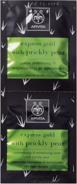 Maskë fytyre APIVITA express gold me dardhë të egër, unisex, 2x8ml