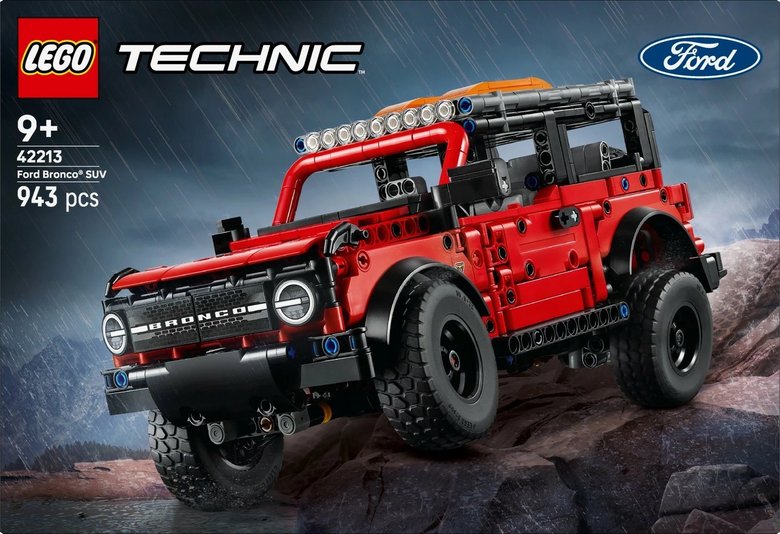 Set ndërtimi LEGO Technic Ford Bronco SUV 42213, 943 pjesë, Kuqe
