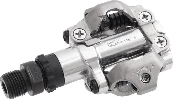 Pedale biçiklete SHIMANO SPD PD-M520, argjendtë