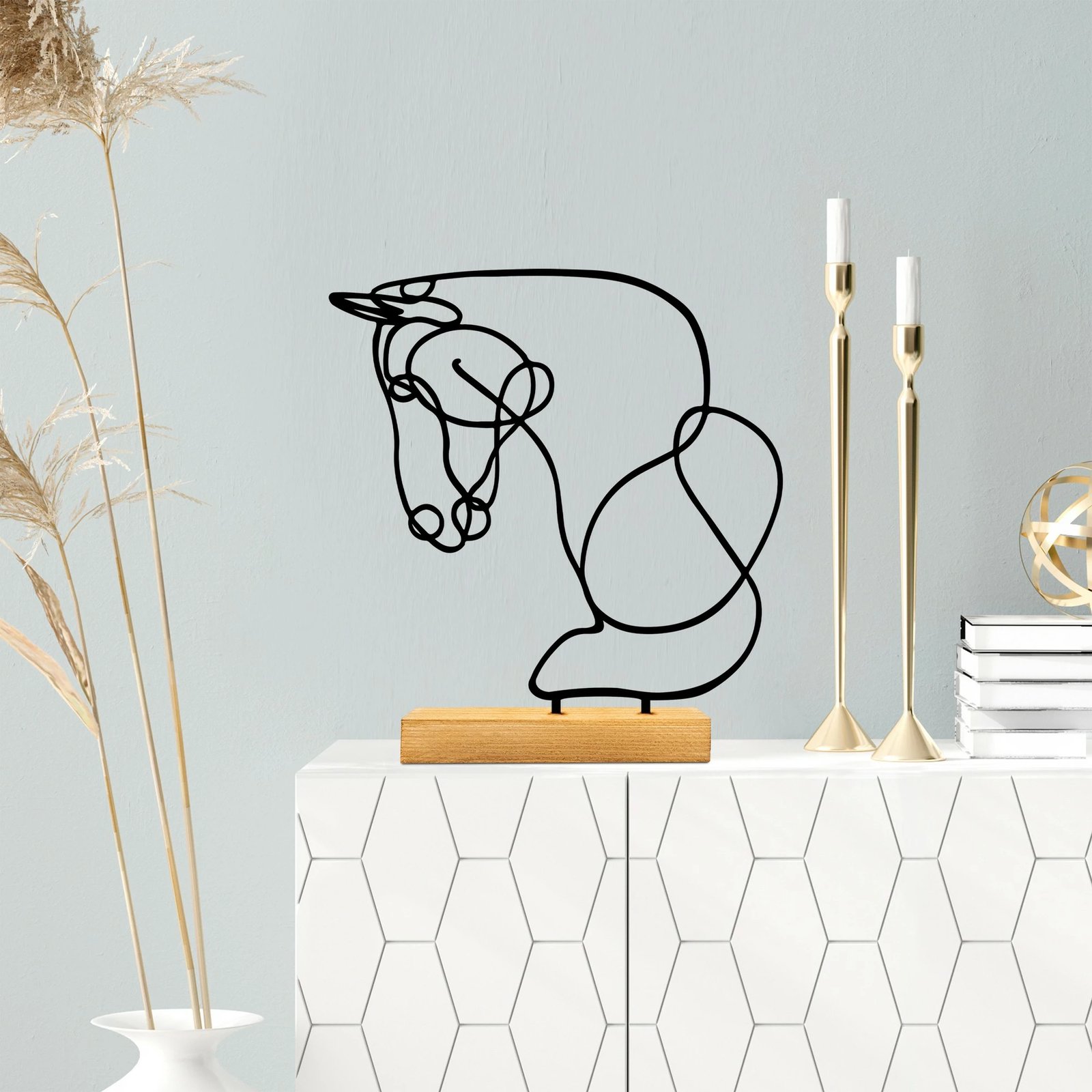 Objekt dekorativ Aberto Design, kuaj, ngjyrë e zezë