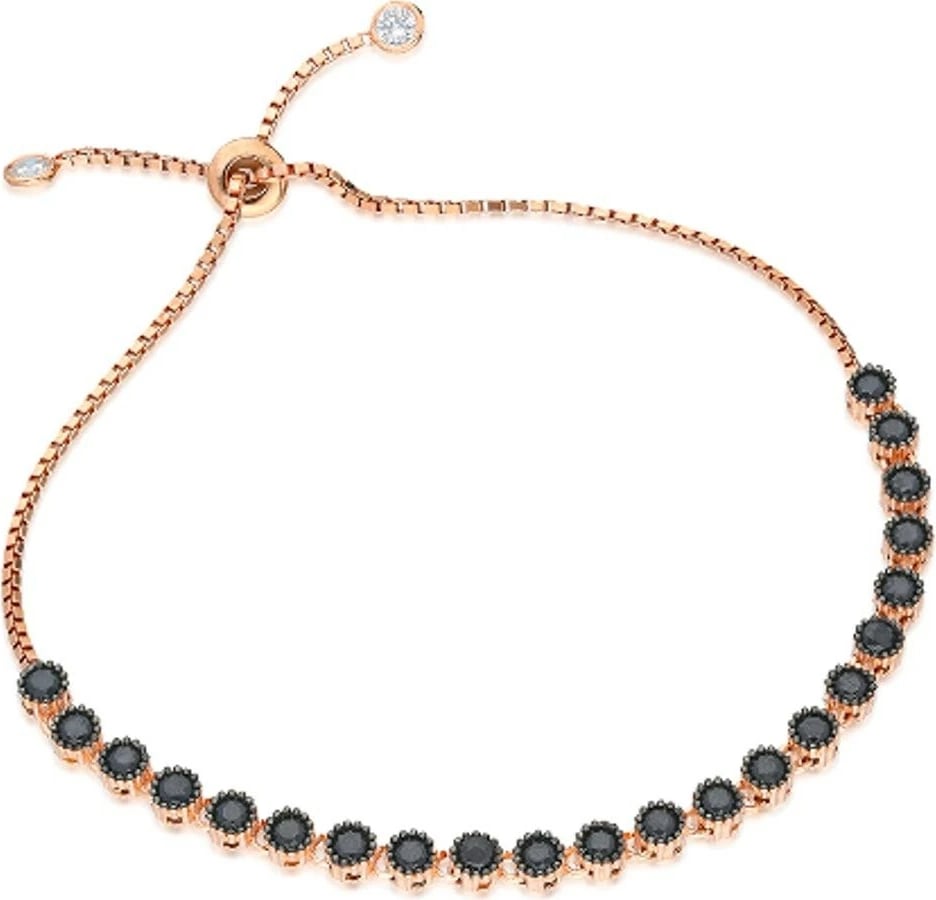 Byzylyk argjendi Jumeon, ngjyrë rozë e zezë, TRDYL427