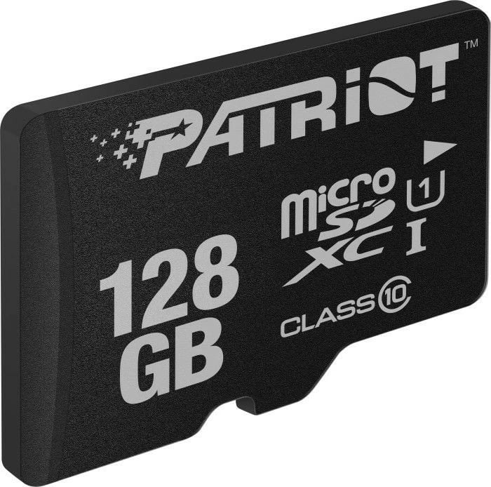 Kartë memorie microSD Patriot LX Series 128GB, Class 10, U1, SDXC, e zezë