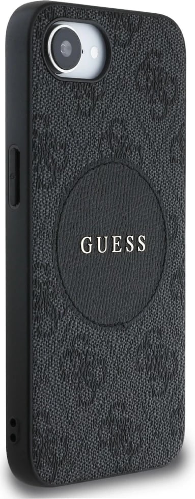 Mbështjellës Guess 4G Circle Classic Logo MagSafe për iPhone 16e, i zi