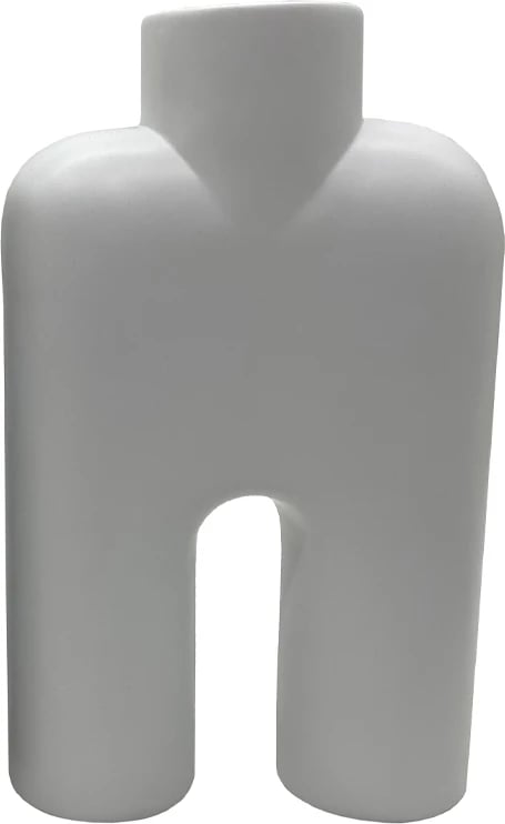 Vazo Len, polirezine e bardhë, 15x6x24 cm