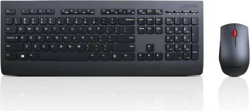 Set tastierë + maus pa kabëll Lenovo 4X30H56829 Professional, US English me simbol €, 2.4 GHz USB, laser 1600 DPI, e zezë