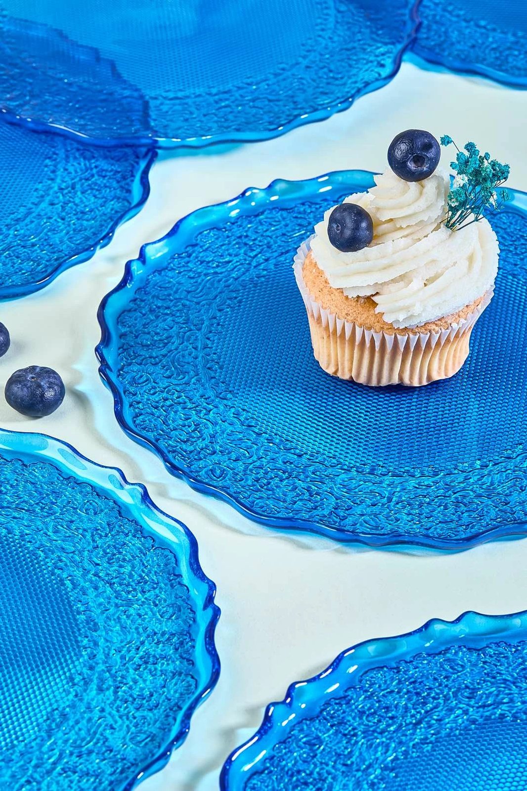 Set pjatash ëmbëlsirash (6 copë), Hermia Concept, Goblen6, ngjyrë kaltër