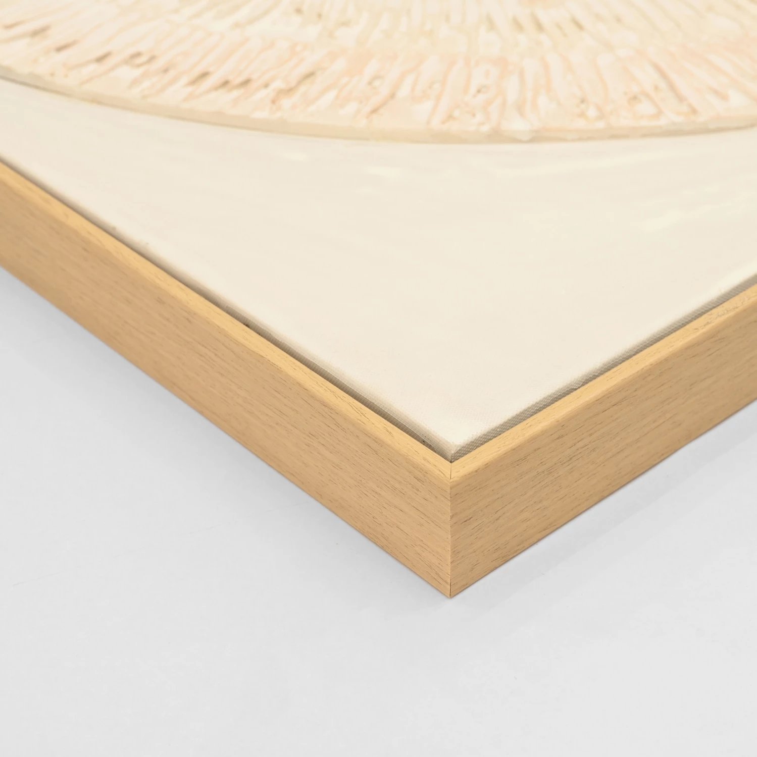 Pikturë muri 3D FH4578 me kornizë PS ngjyrë bezhë, rrathe të punuar me dorë, 82x4.5x82 cm