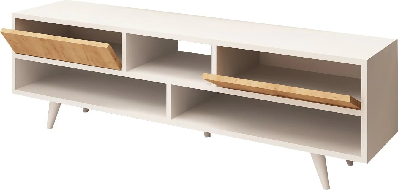 Komodë TV Hanah Home, ngjyrë lis dhe e bardhë, Angola