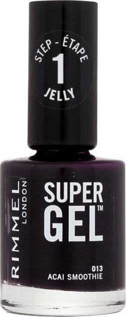 Llak për thonj për femra Rimmel London Super Gel STEP1 013 Acai Smoothie, purple, 12ml