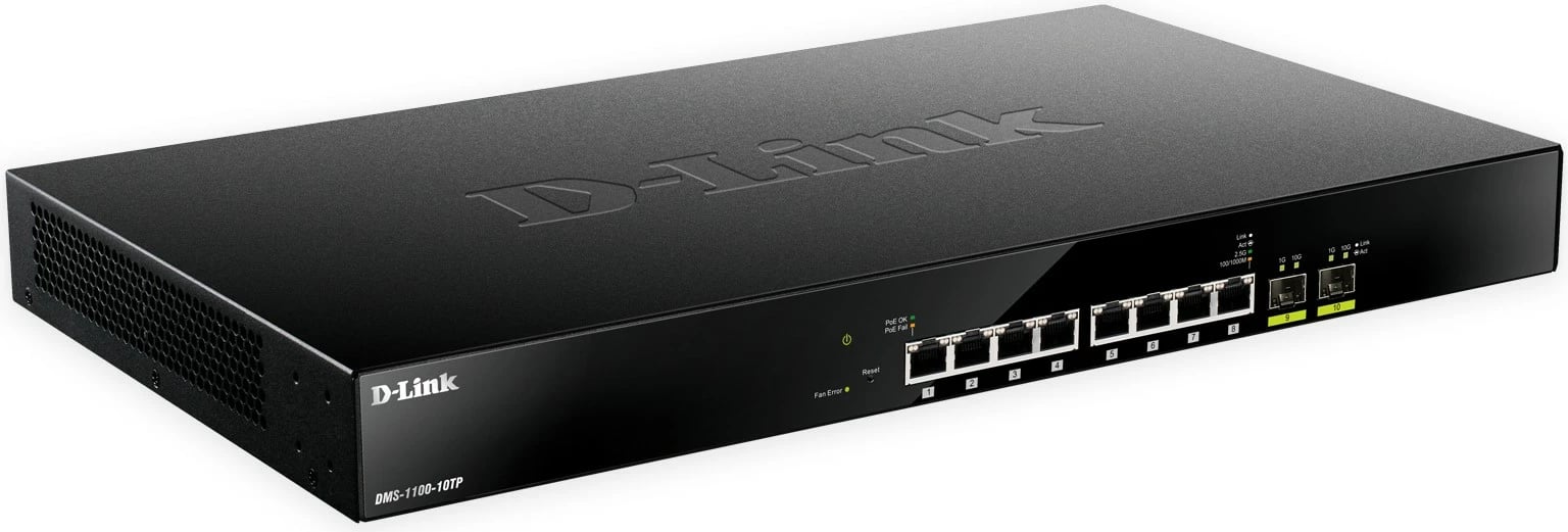 Switch D-Link DMS-1100-10TP, 10 porta, PoE+, Managed, Multi-Gigabit, zi