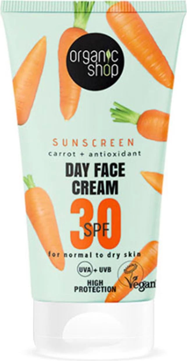 Krem dite për fytyrë unisex Organic Shop Carrot SPF30, 50ml