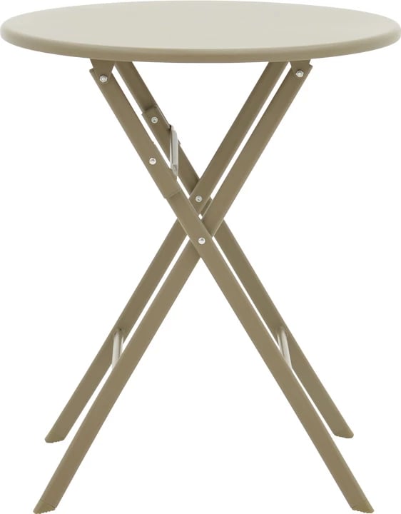 Set tavolinë me karrige për terasë, metal, ngjyrë shampanjë, Albero-Sussie, 3 copë, Φ60x70cm