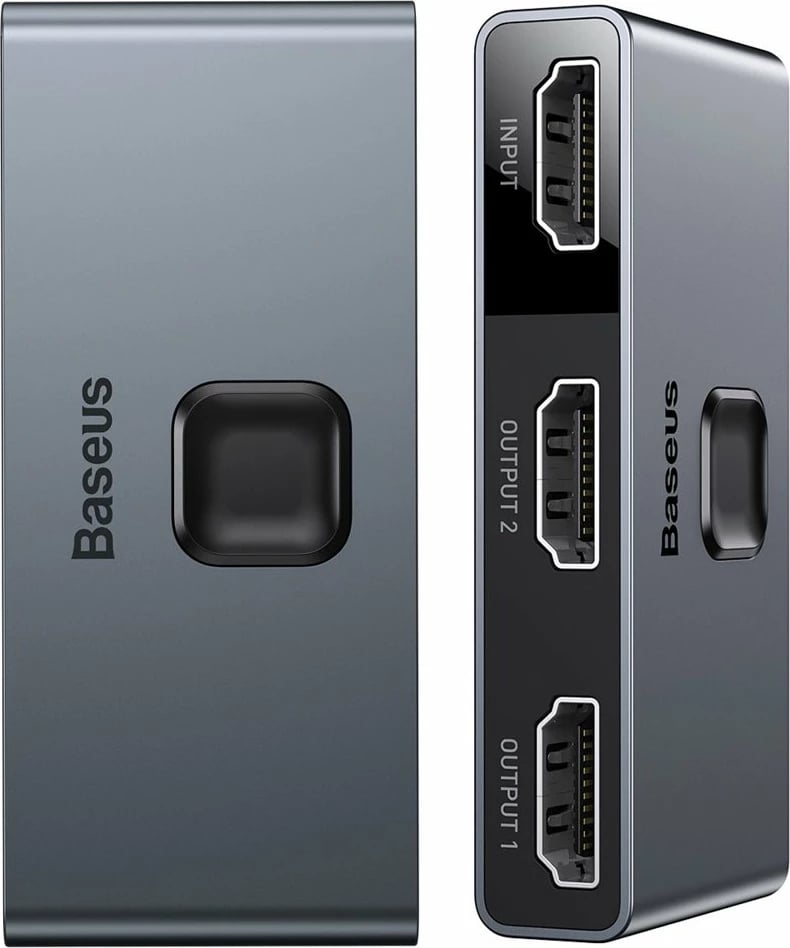 Switch HDMI Baseus CAHUB-BC0G, 2x HDMI, 4K/30Hz, Gri