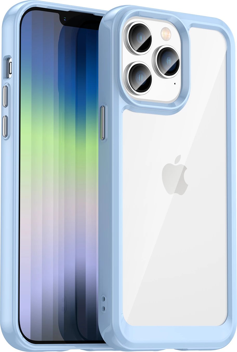 Mbështjellës Hurtel Outer Space Case për iPhone 14 Pro, hard cover me kornizë gel, Blu