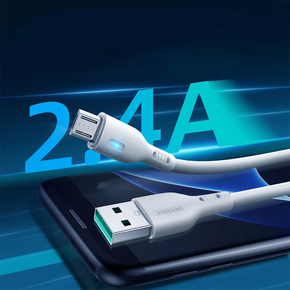 Kabllo Joyroom Premium Series A13, USB-A në micro USB, 2m, 2.4A, Bardhë