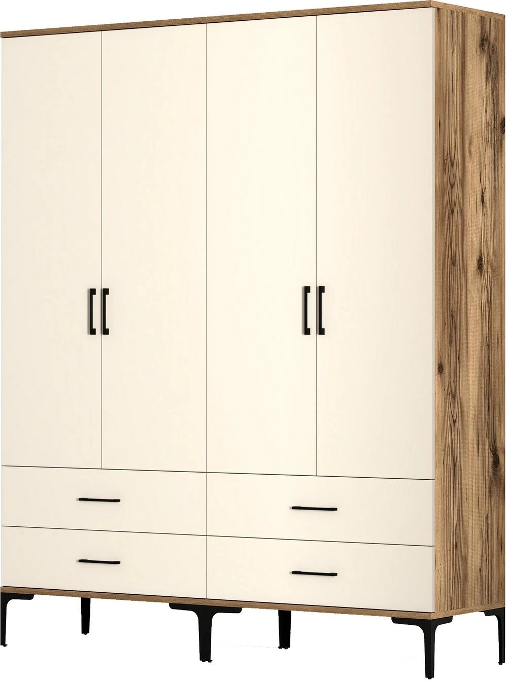 Dollap Skye Decor, kumsal TT, ngjyrë arre dhe krem