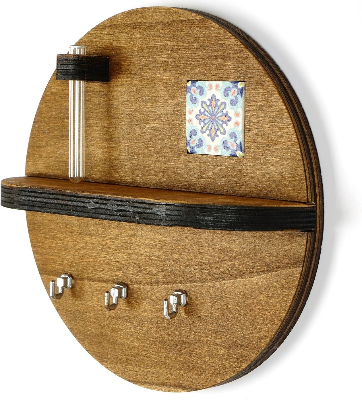 Mbajtës çelësash prej druri, ngjyrë arre, Wallity LAZ162