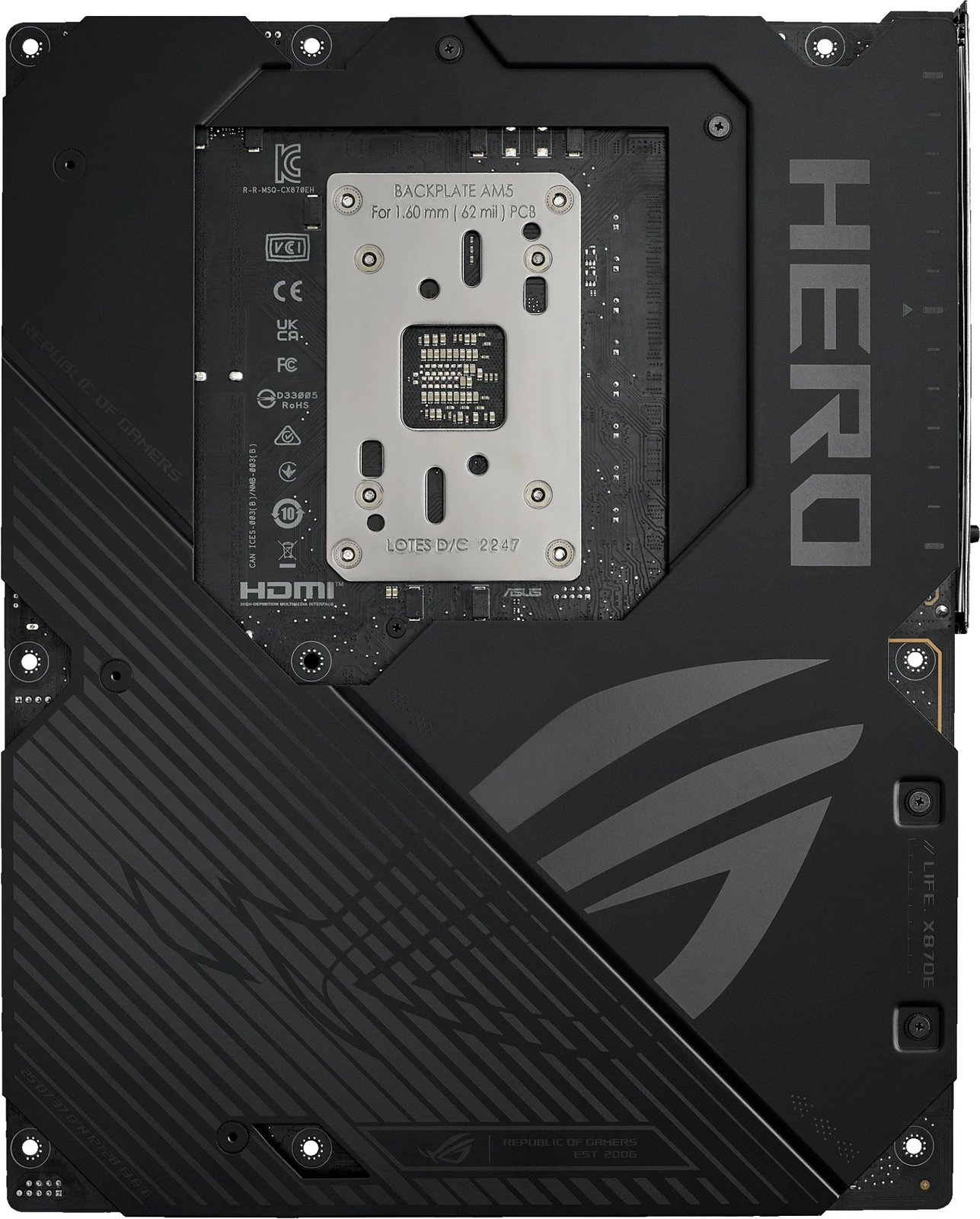 Pllakë amë ASUS ROG CROSSHAIR X870E HERO, AMD X870E, DDR5, ATX, Socket AM5, e zezë