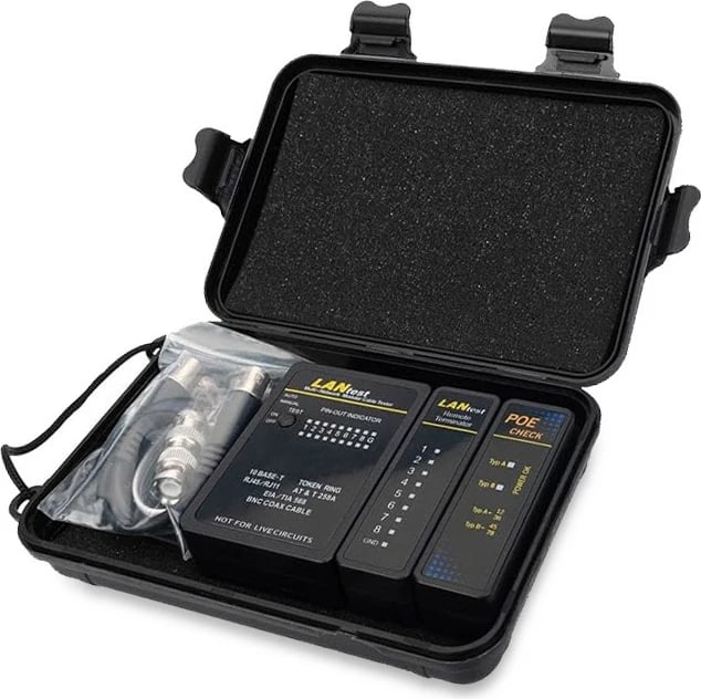 Testues kabllosh rrjeti Equip, RJ45/BNC/PoE, i zi