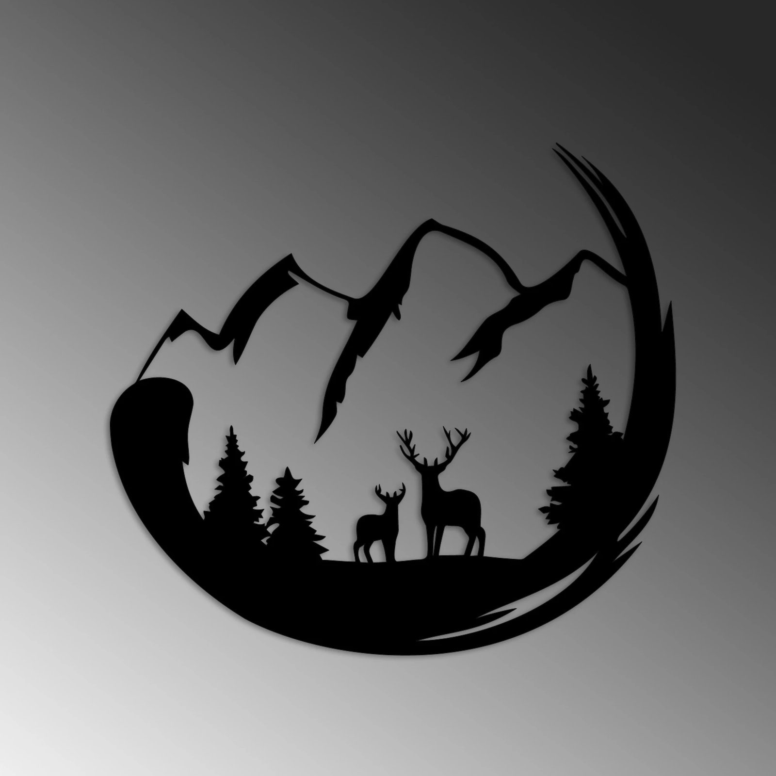 Aksesor dekorativ metalik për mur, dizajn Nënë dhe Bir, Wallity