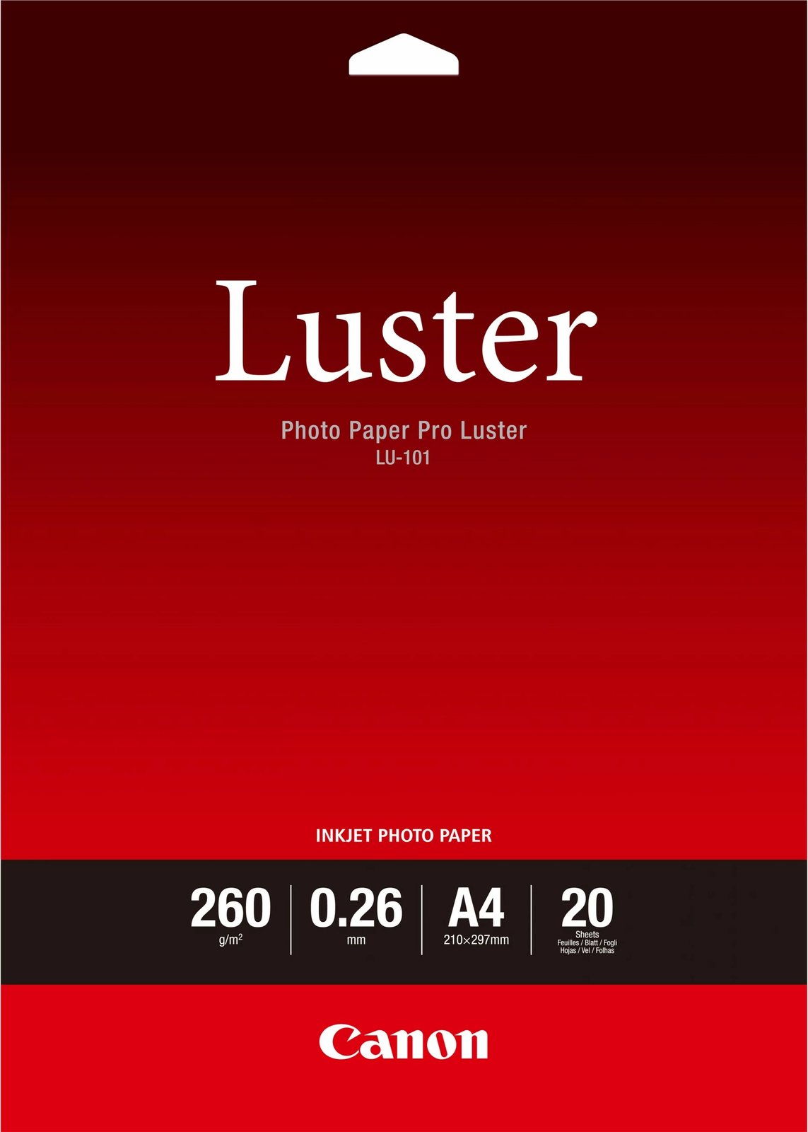Letër foto Canon Photo Paper Pro Luster LU-101, A4, 260g/m², 20 fletë, e bardhë