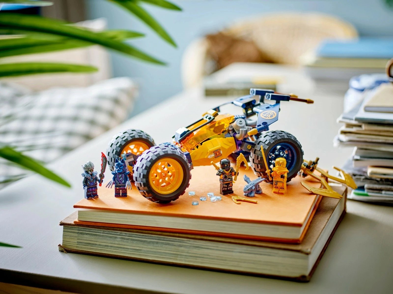 Set LEGO Ninjago Off-Road Vehicle of Ninja Arin 71811, 267 pjesë, me minifigura dhe dragua, për fëmijë, Verdhë