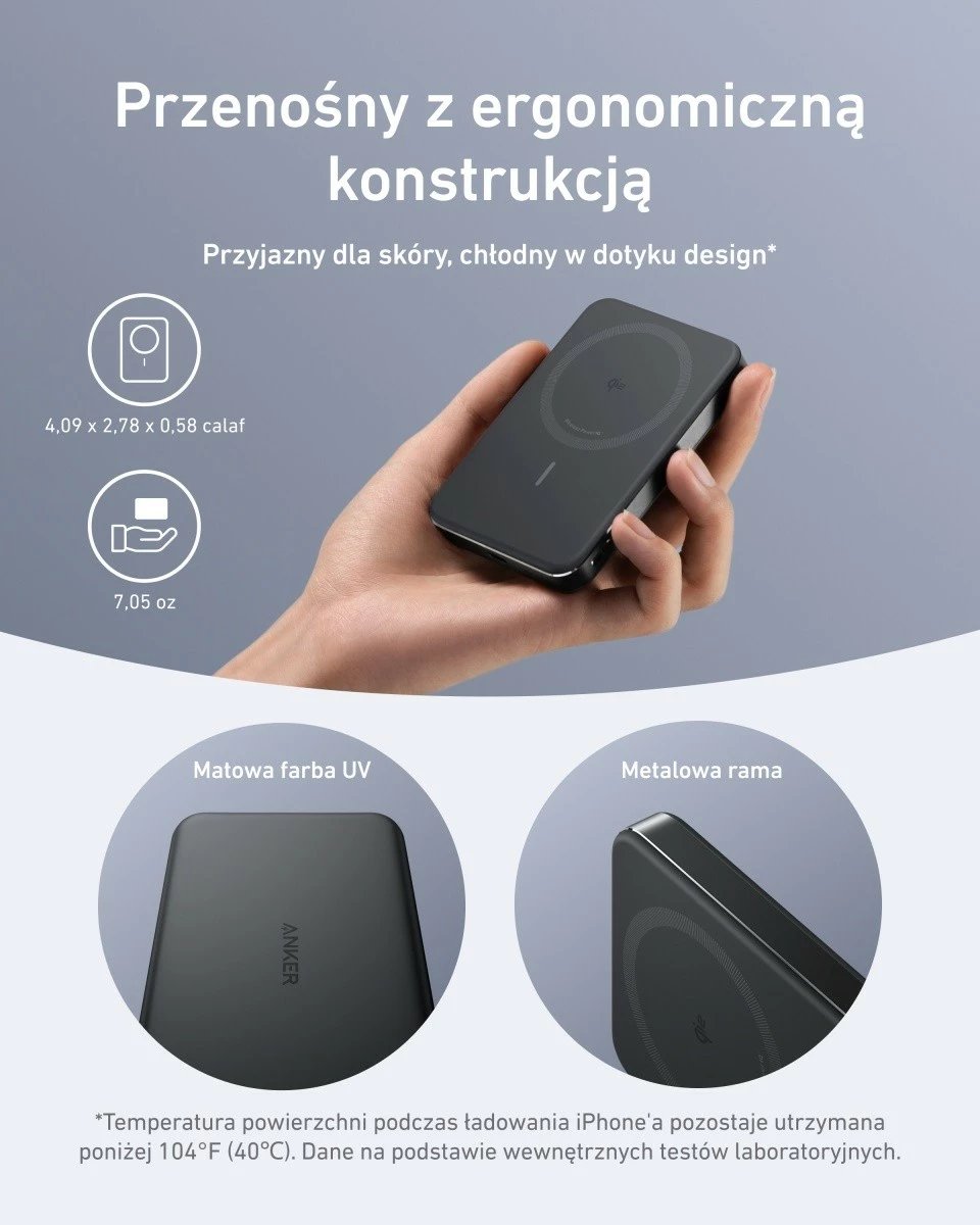 Powerbank me valë Anker MagGo A1664H11, 10000mAh, USB-C, iPhone 12–15, e zezë