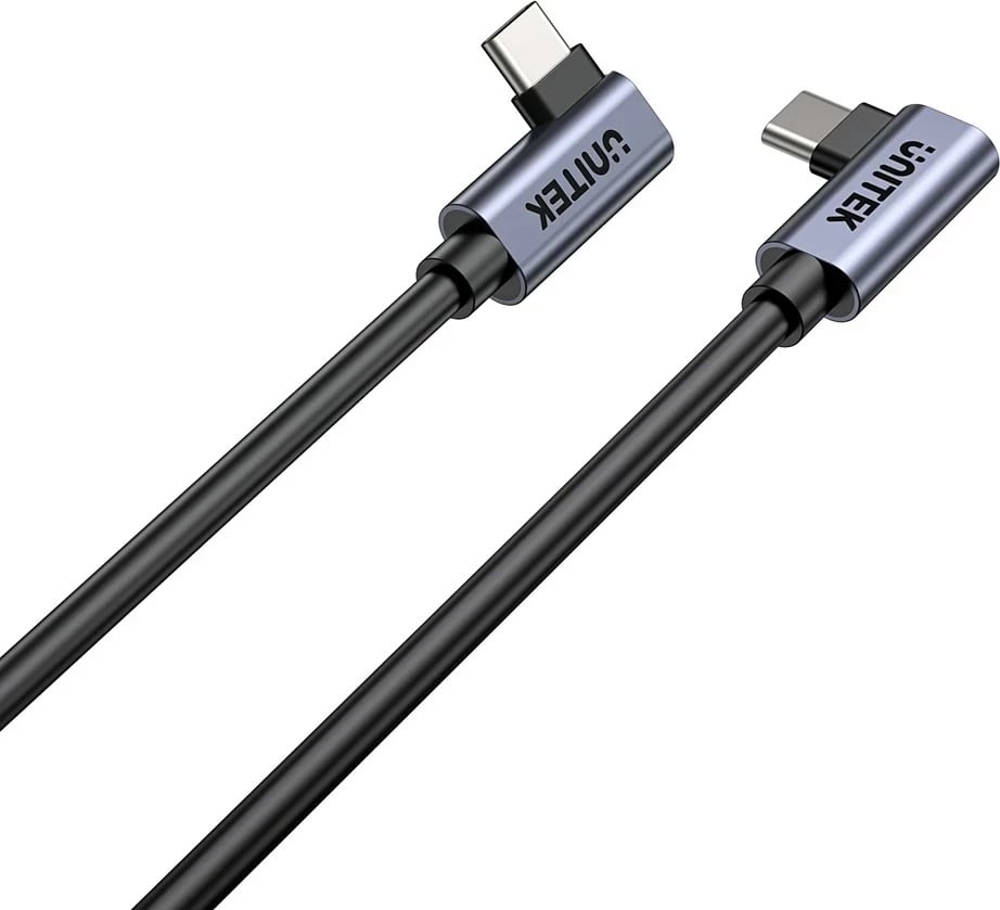 Kabllo USB C në USB C UNITEK C14147ABK01-1M, 1m, 100W, 90°, e zezë Kabllo USB C në USB C UNITEK C14147ABK01-1M, 1m, 100W, 90°, e zezë