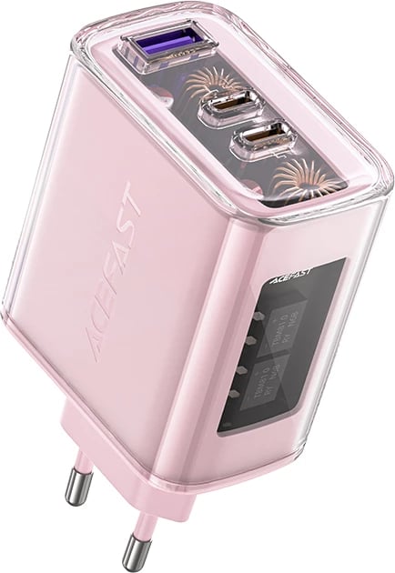 Karikues muri Acefast A45, GaN, 65W, 3 porta (2xUSB-C, 1xUSB), Gri