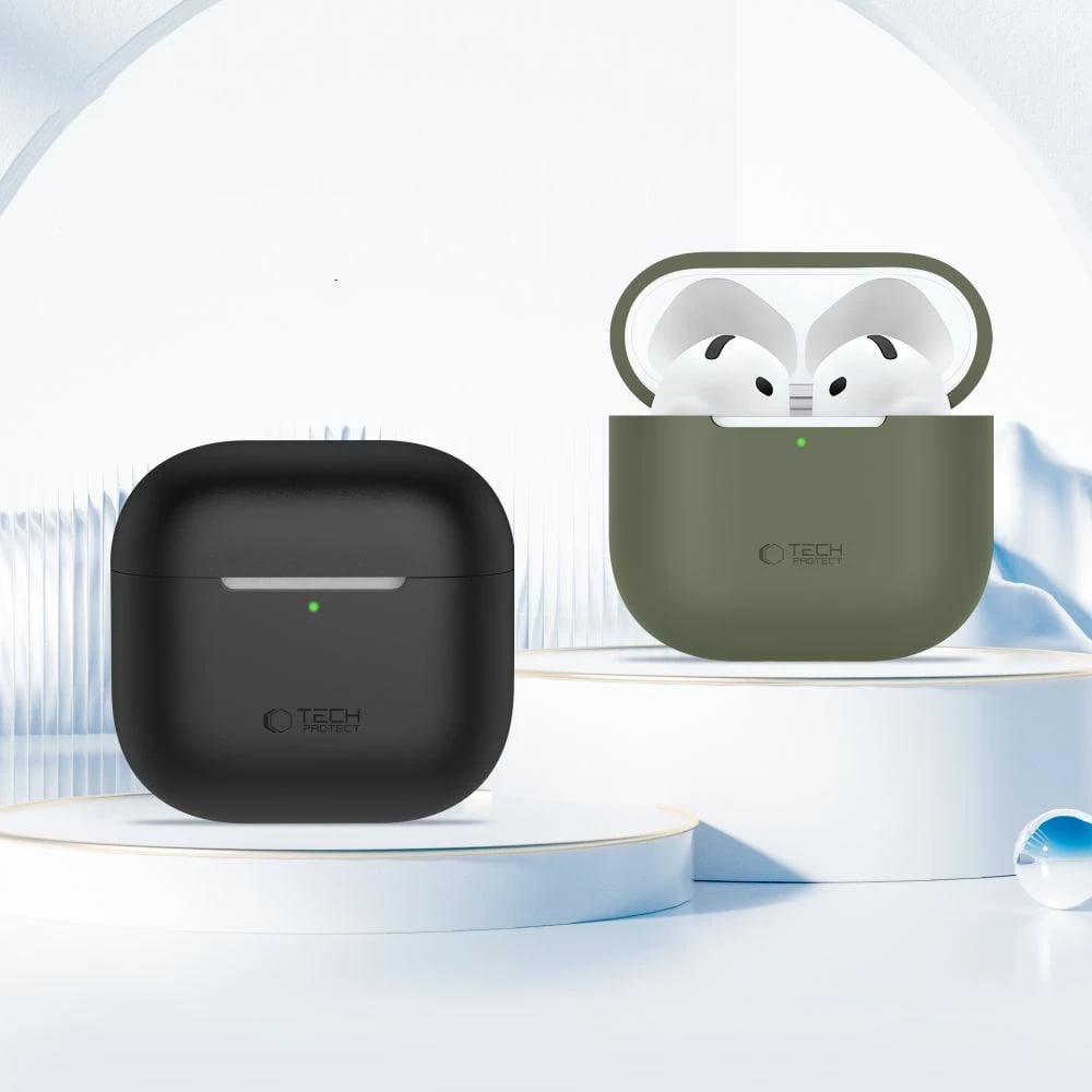 Mbështjellës silikoni Tech-Protect për Apple AirPods 4, Gri