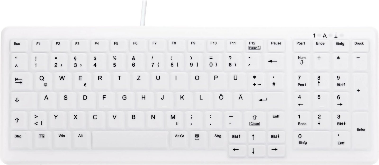 Tastierë Cherry AK-C7000, USB, Scissor key switch, QWERTZ, Bardhë