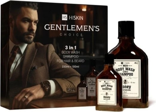 Set xheli dushi dhe shampon 3-në-1 për meshkuj HiSkin Gentleman's Choice mjaltë 2 copë (330ml + 100ml)