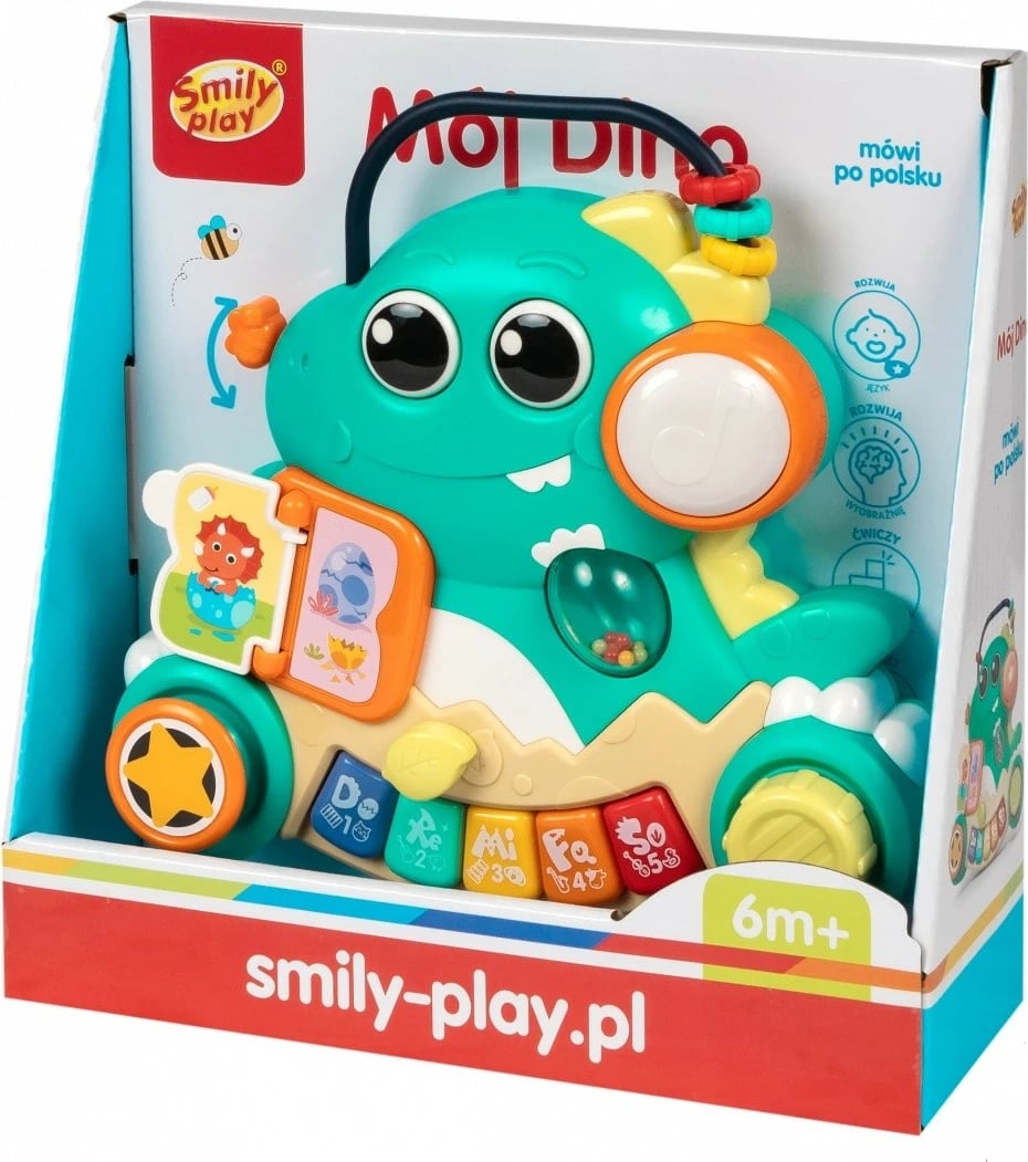 Lodër muzikore Smily Play Talking Piano My Dino, plastikë, shumëngjyrëshe, për fëmijë 6m+