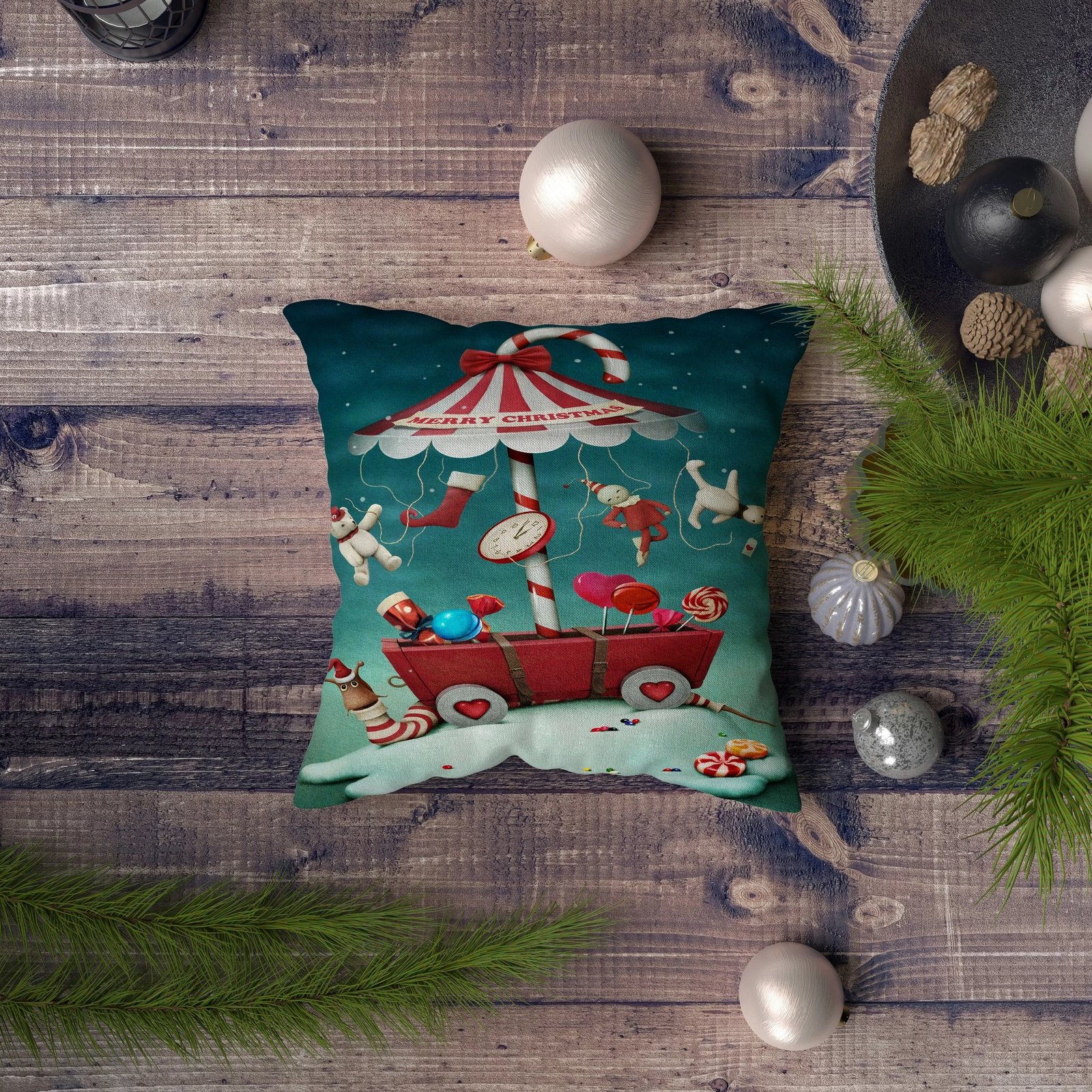 Jastëk dekorativ Aberto Design, NYXMAS066, shumëngjyrësh, 43x43cm