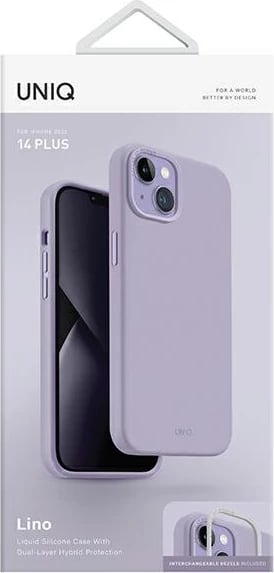 Mbështjellës UNIQ Lino për iPhone 14 Plus, Violet