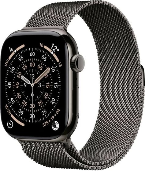 Smartwatch Apple Watch Series 11 GPS + Cellular 46mm, titani, 64GB, ekran OLED LTPO Retina, me rrip Milanese Loop M/L, slate