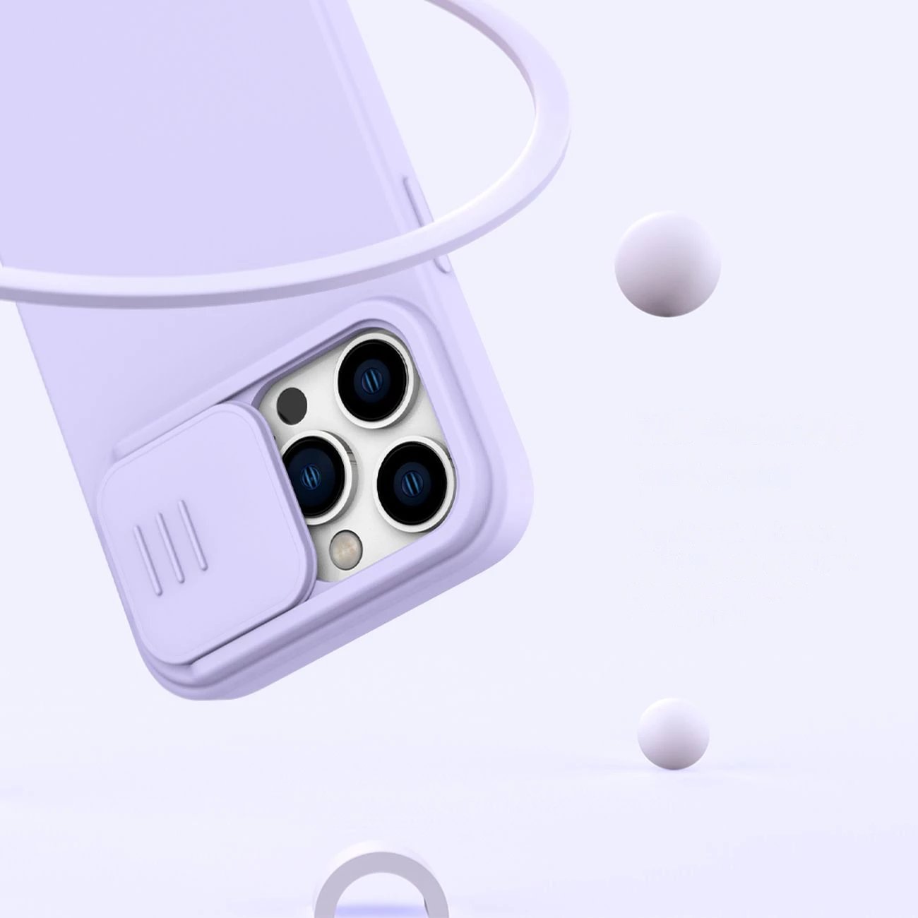 Mbështjellës Nillkin CamShield Silky Silicone për iPhone 14 Pro Max, Silikon, Kaltër
