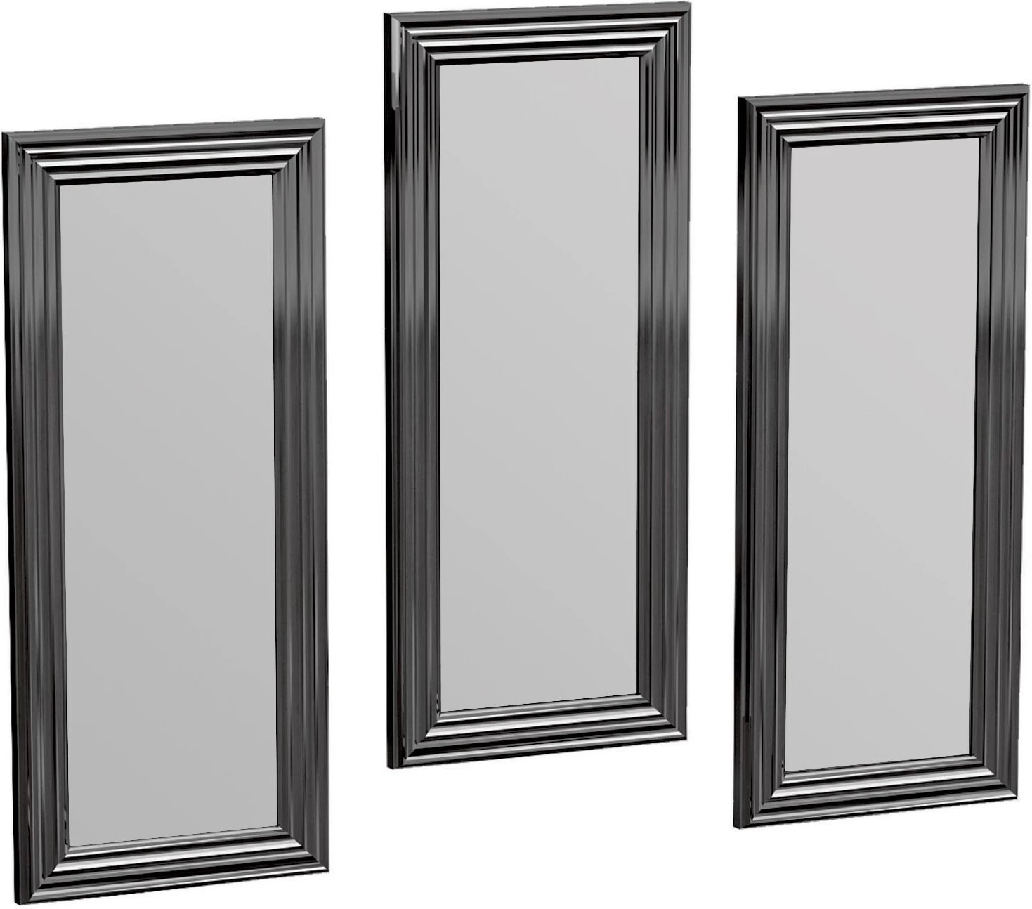 Set pasqyrash (3 copë), Hanah Home, Lavia, ngjyrë argjendi