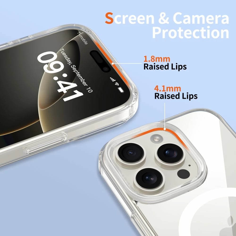 Mbështjellës Tech-Protect Flexair Hybrid CC MagSafe për iPhone 16 Pro Max, Transparent