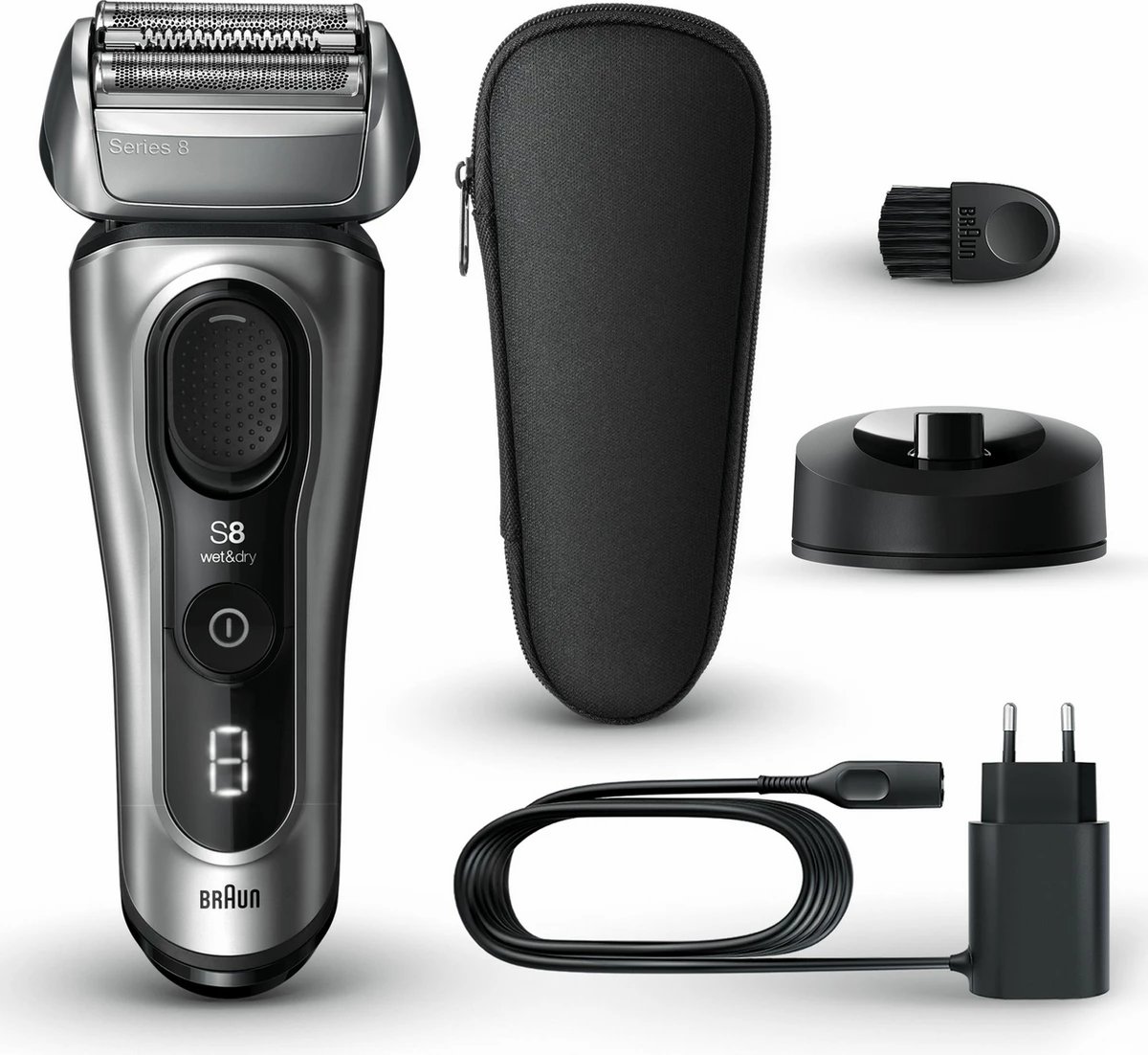 Makinë rroje, Braun, 8517S Series 8, wet & dry, Silver, me aksesorë