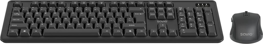 Set tastierë dhe maus wireless Savio KB-03, USB, QWERTY, Anglisht, e zezë