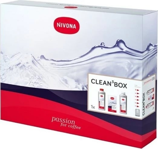 Set pastrimi për makinë kafeje NIVONA CLEAN 3 BOX, tabletë dhe lëng pastrues/descaler