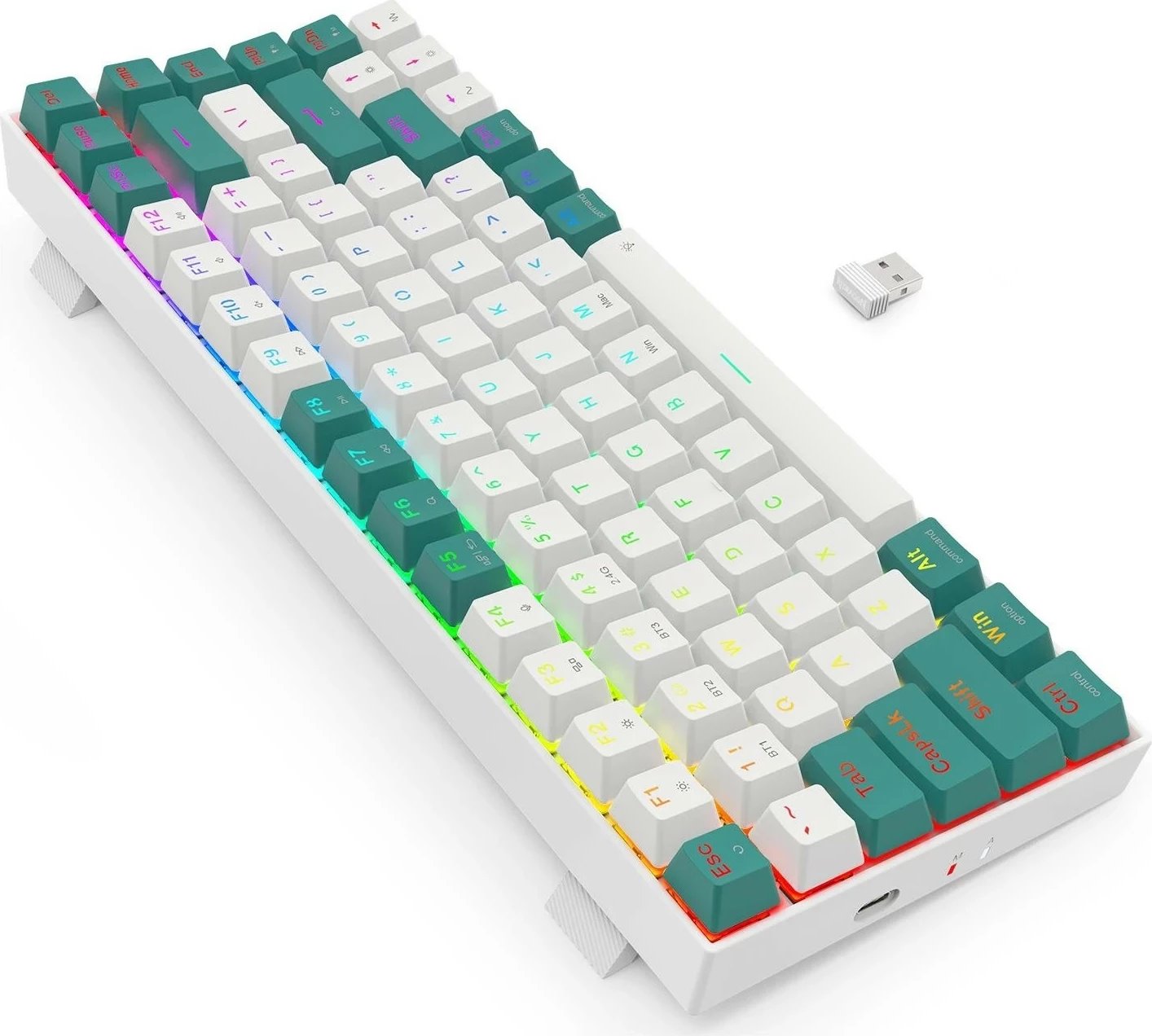 Tastierë Redragon K678WG-RGB-PRO Singed, RGB, mekanike, wireless, e bardhë-gjelbër