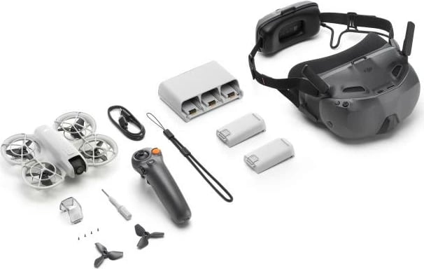 Drone FPV, DJI Neo Motion Fly More Combo CP FP 00000186 05, me syze FPV dhe kontrollues Motion, 2 bateri, Fly More Combo set, Black