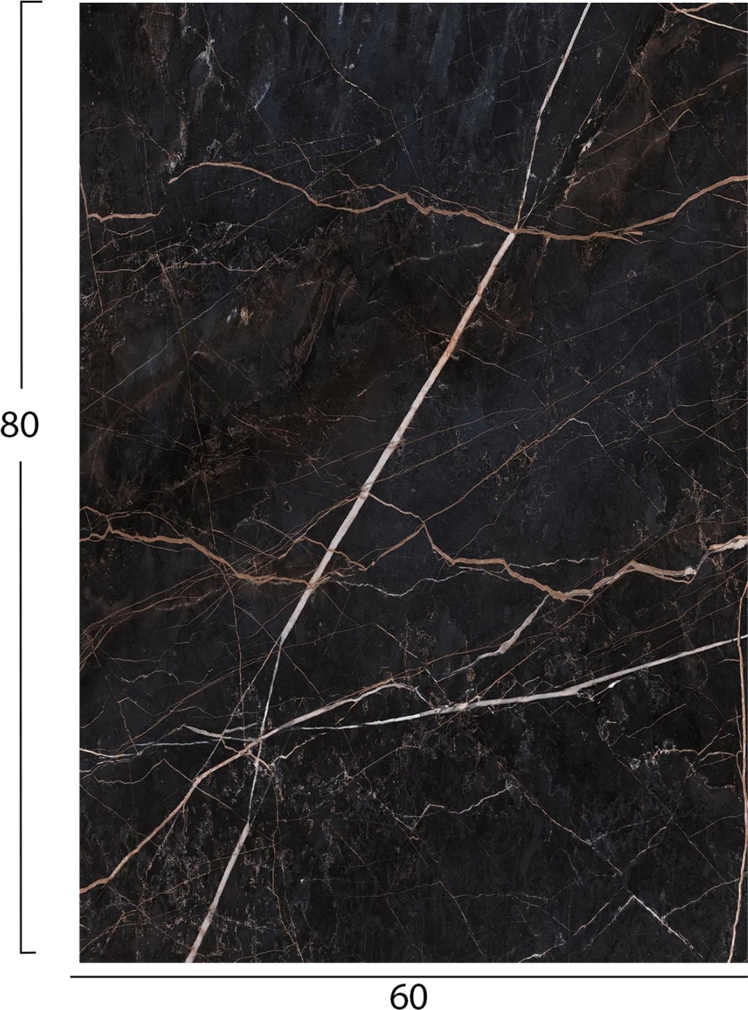 Sipërfaqe tavoline HPL, ngjyrë mermeri i zi, 60x80cm, set prej 2 copash